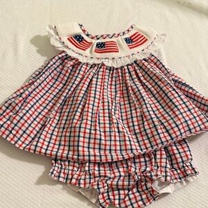 Red, White & Blue Plaid Baby Dress Set - Kids Accessories